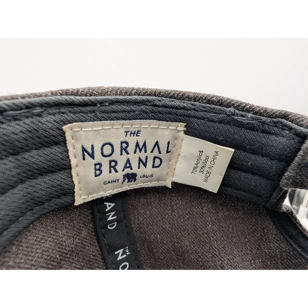 The Normal Brand Charcoal Gray Wool Blend Bear Logo Adjustable Baseball Hat